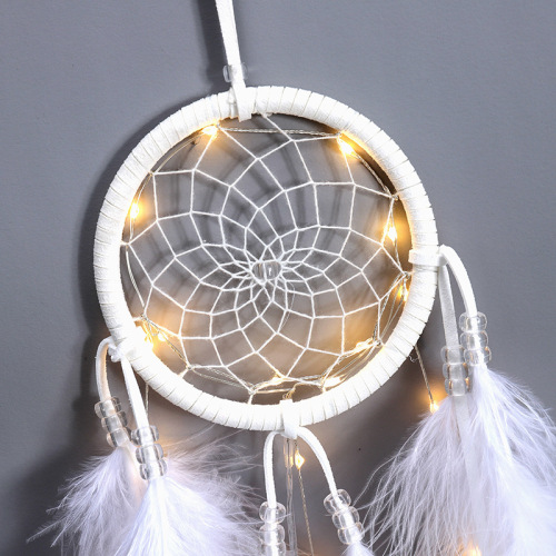 White Dreamcatcher Wind Chime Car Accessory Ornament Net Home Decor Gift MZSZ005