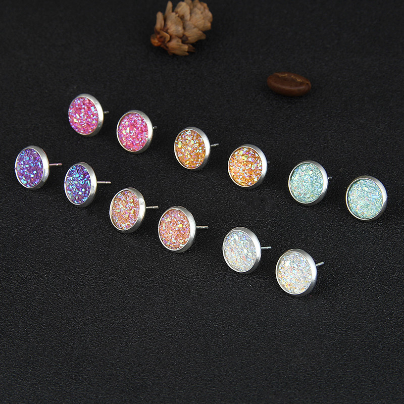 6 Paires Style Simple Rond Placage Alliage Boucles D'oreilles display picture 4