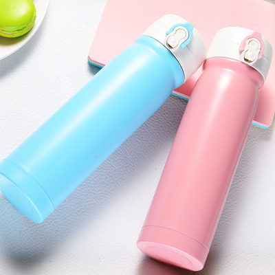 真空磨砂不锈钢保温杯直身商务弹跳盖水杯广告礼品杯子定制LOGO