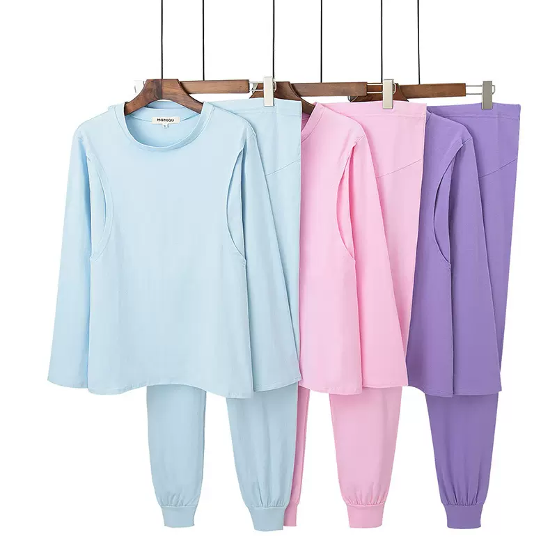 孕妇秋衣裤加肥加大码 孕妇装秋冬装套装哺乳秋衣月子服一件代发