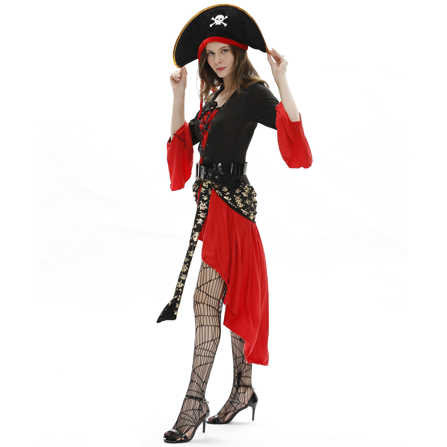 Halloween Caribbean Queen Pirate Captain Costume cosplay costume nihaostyles wholesale halloween costumes NSMRP79096