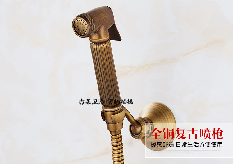 All-copper antique washing machine faucet, extended single-cooling European-style built-in mop sink, 4-minute and 6-minute faucet with spray gun undefined