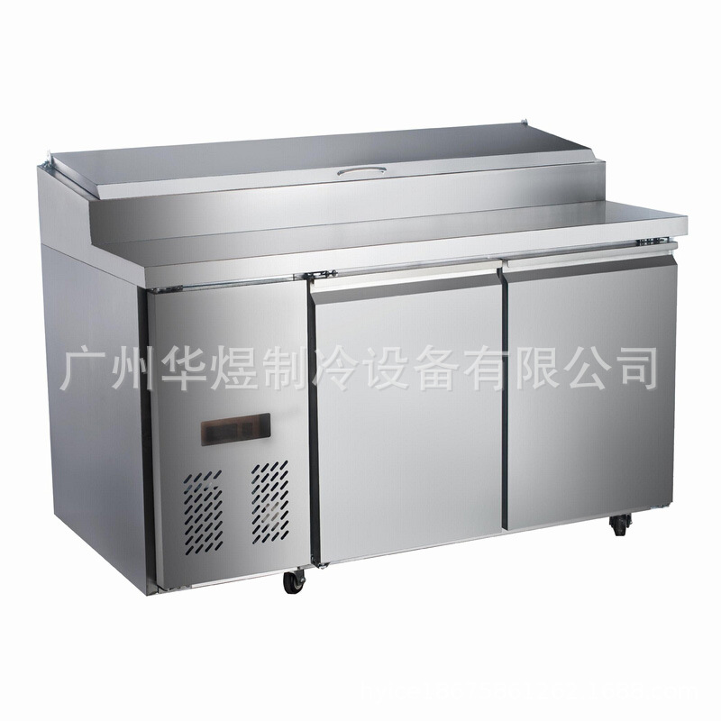 冰友不锈钢比萨柜风冷带盖比萨冷藏柜商用比萨沙拉柜