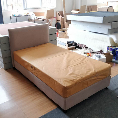 布艺床架简约时尚全拆洗布床0.9 1.2 1.51.8米酒店旅馆布床垫特价