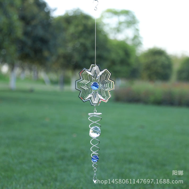 Douyin Same Style Трехмерное Яркое Светоотражающее Зеркало из Нержавеющей Стали Трехмерное Складное Металлическое Листовое Железное Проволока Колокол Ветра Вихрь