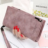 Matte handheld long hand loop bag with zipper, wallet, 2023, Japanese and Korean