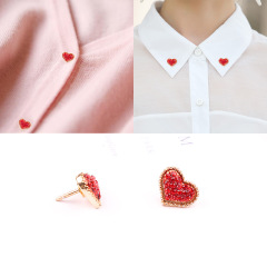 新款夏季紅愛心日韓國防走光胸針開衫領口小別針扣毛衣服裝配飾女