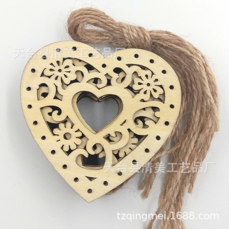 Colgante de amor colgante de madera de bricolaje 10 piezas en un paquete