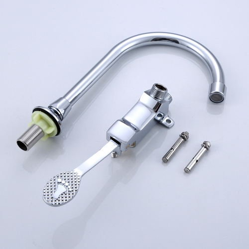 Hui porcelain foot-operated basin faucet faucet foot-operated basin faucet laboratory hot and cold medical foot-operated faucet