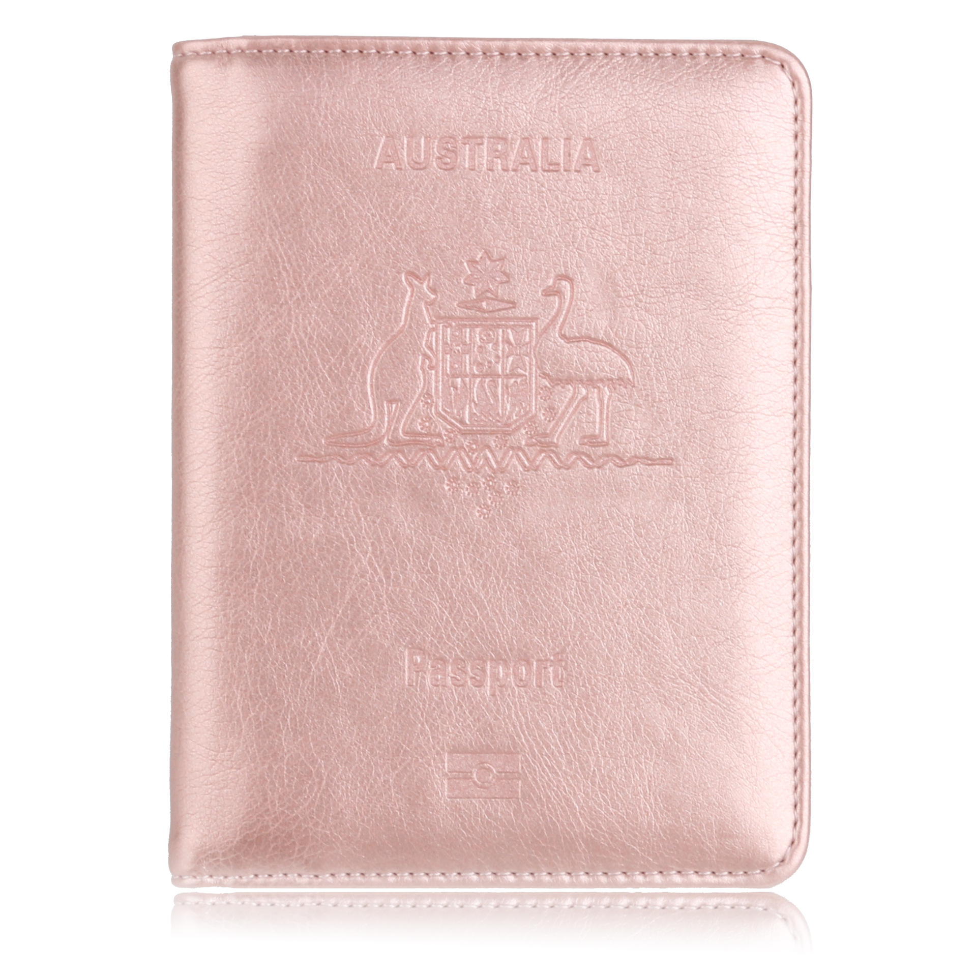 En stock cubierta del pasaporte australiano anti-magnético cubierta protectora del pasaporte cara de cuero de la PU titular de la tarjeta de Banco titular de la venta caliente