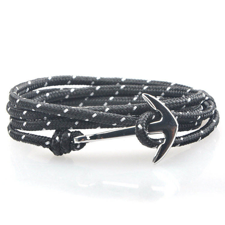 14g Weight Bracelets Classification Alloy, rope Chain Material 1 Piece Quantity Daily, Street Occasion Alloy, rope Material Anchor Pattern Men's Gender Layered Design Casual, Retro, Simple Style Style Casual Retro Simple Style Anchor Alloy Rope Layered Men's Bracelets Men's Chain Bracelets 11