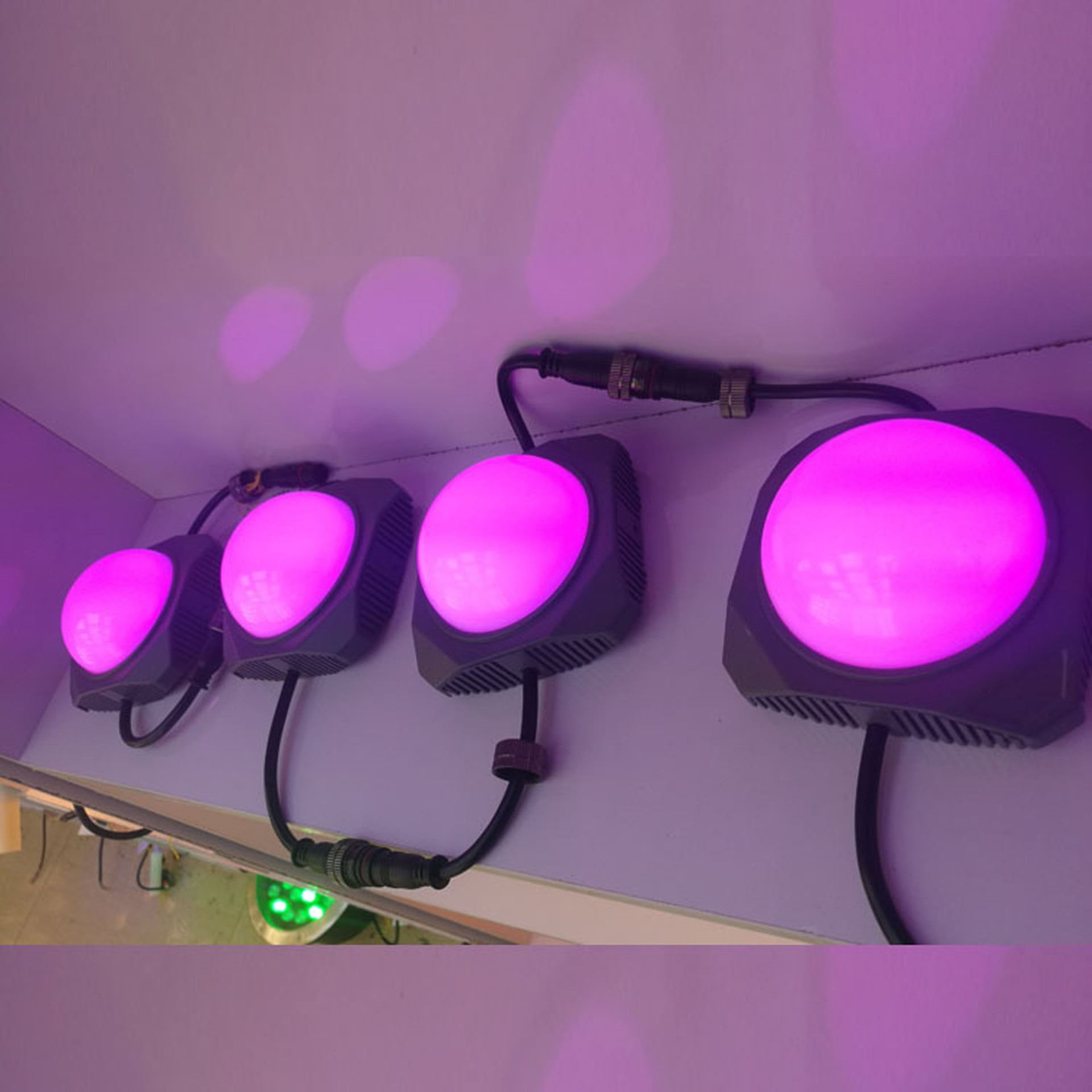 七彩铝底led点光源 5cm8cm10cm内控外控全彩DMX512圆形led跑马灯|ms