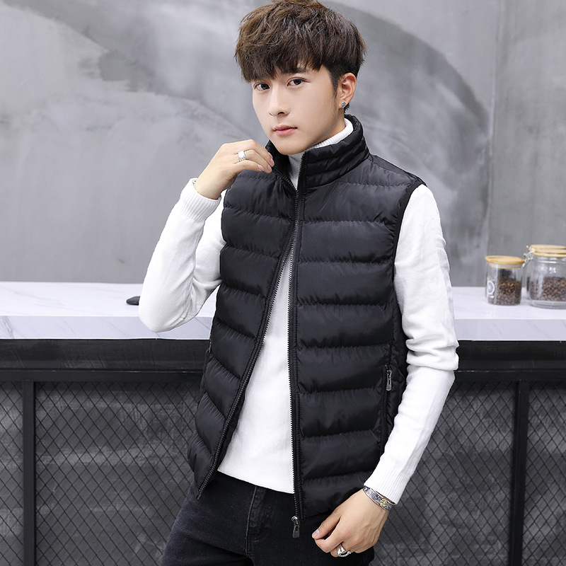 Vest Autumn and winter new pattern Korean Edition Trend handsome winter Down Cotton waistcoat keep warm thickening vest coat men's wear