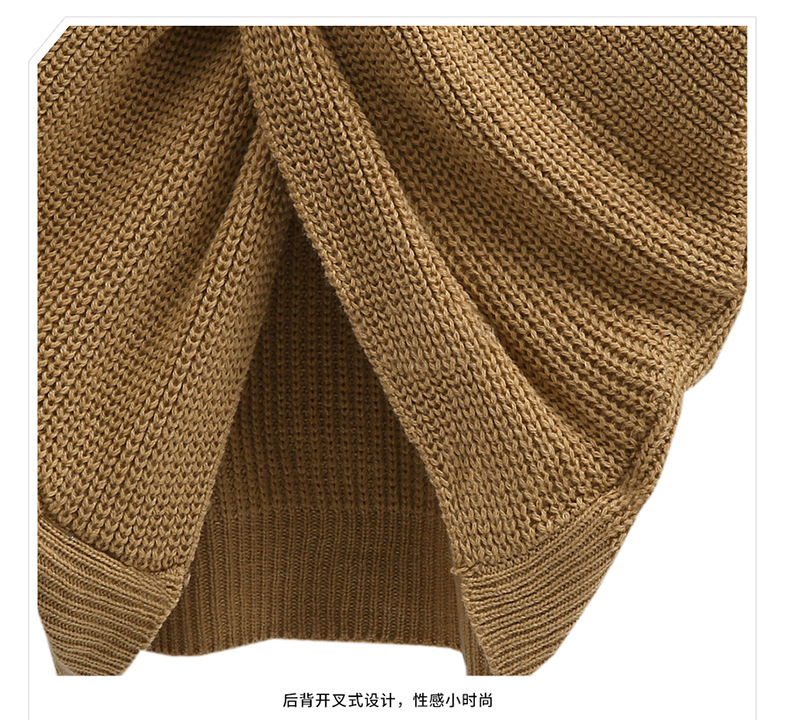 V-Neck Open Back Irregular Cross-Knot Pullover Sweater NSSX89370
