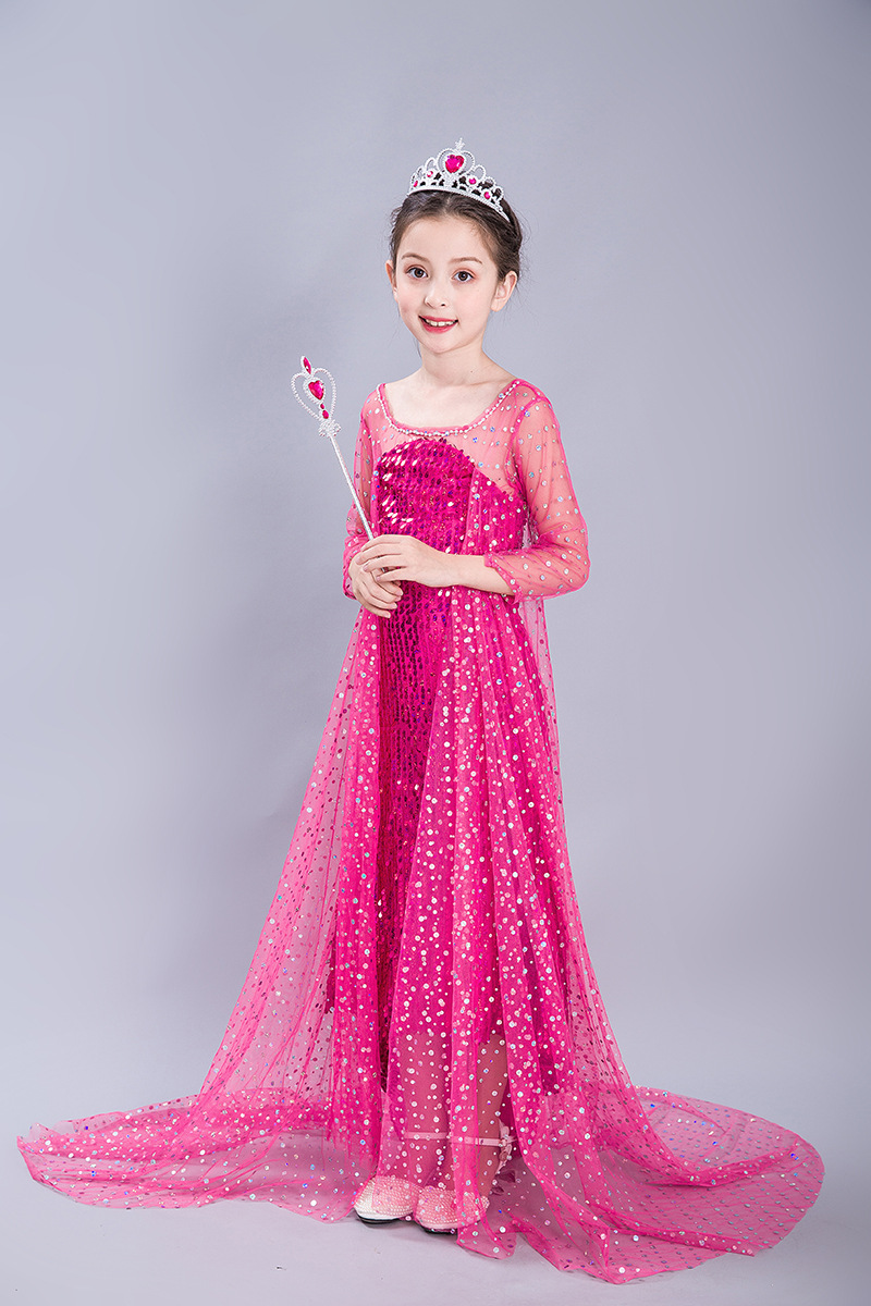 Christmas 2023 Girls' Ice and Snow Romance Princess June 1st Sequin Performance Dress Gift_voghion.com