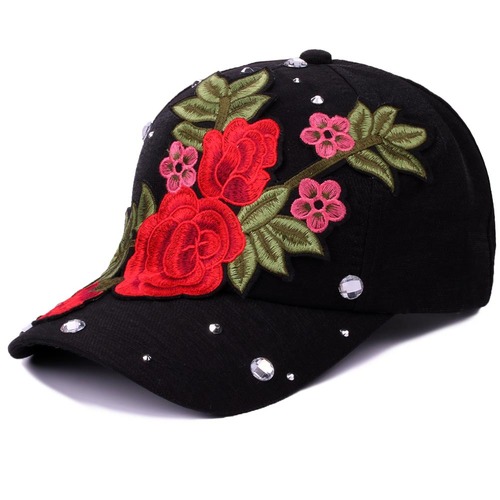 Women summer beach sunhats hat Embroidered Flower breathable mesh hat inlaid with diamond charming hat versatile sunshade hat trendsetter