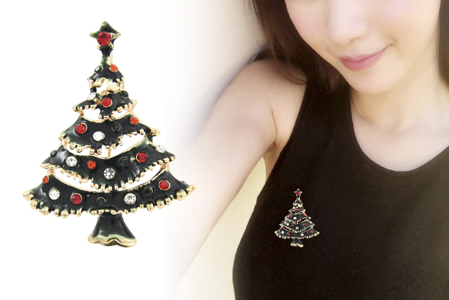 Cute Christmas Tree Snowman Alloy Rhinestone Enamel Women's Brooches display picture 4