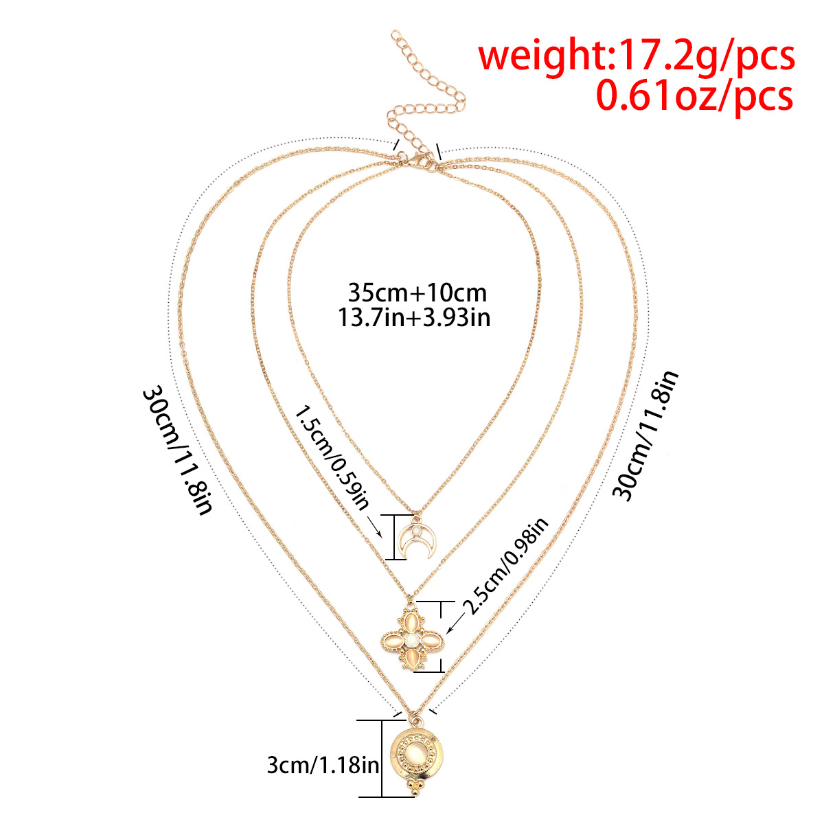 Alloy Fashion Geometric necklace(Golden) NHXR2262-Golden