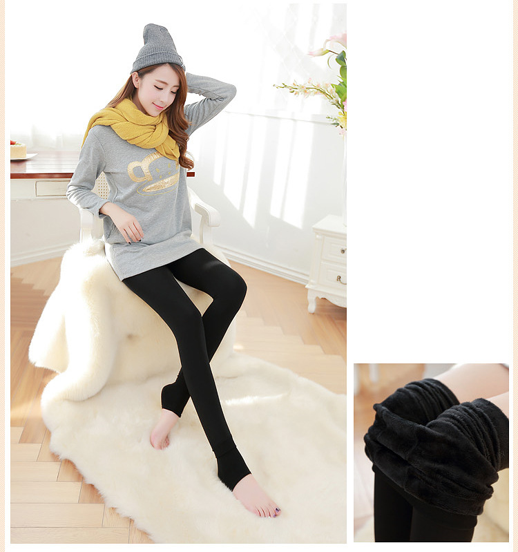 Velvet, Polyester, Polyacrylonitrile Fiber Fabric Type High Waist Waist Line Women's Street Sexy Solid Color Full Length Leggings