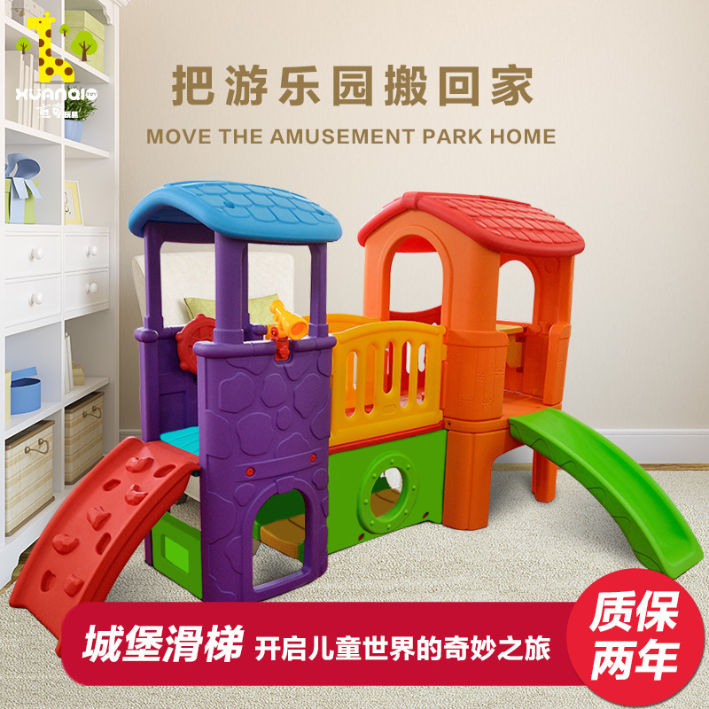 Tobogán grande infantil para interiores/exteriores, adecuado para hogar, jardín, mall o guardería.