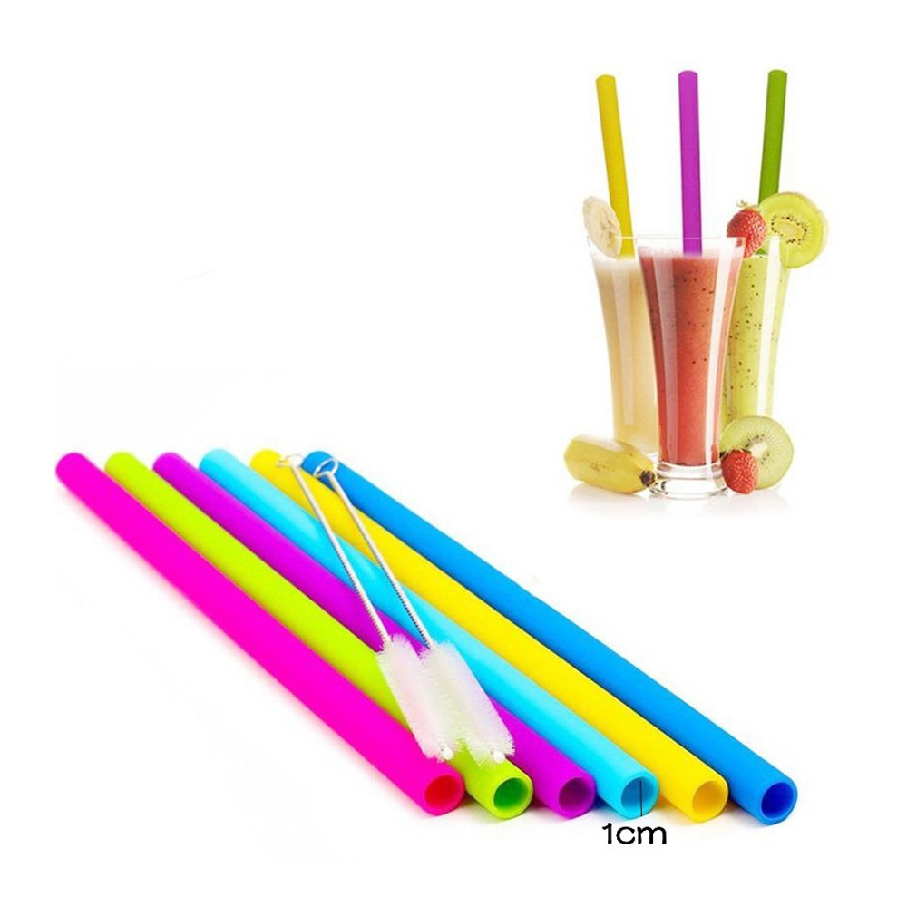 Silicone straw Drinking Straw Food grade silica gel straw environmental protection silica gel straw Colored straws 250mm