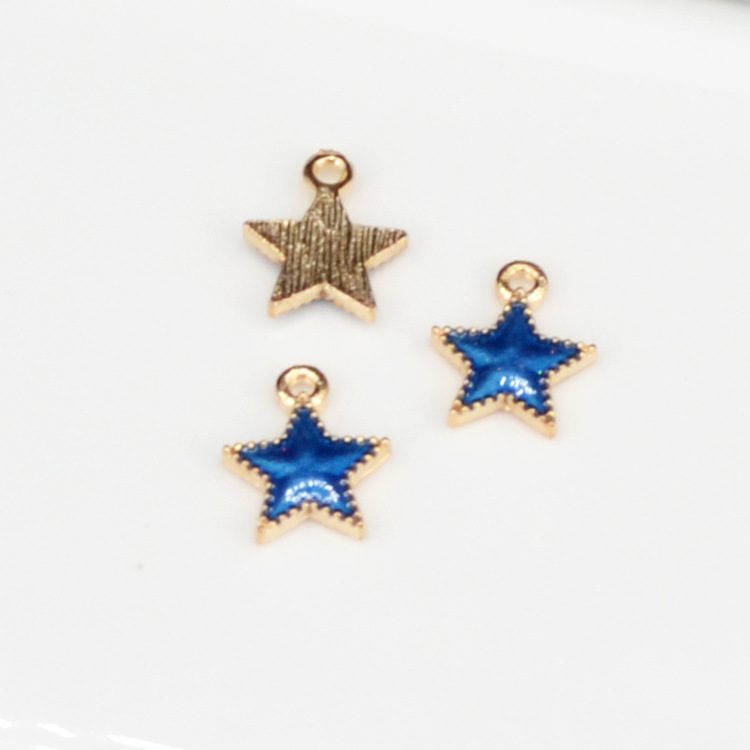 10 Pcs/package Simple Style Star Moon Alloy Enamel Plating Pendant Jewelry Accessories display picture 5
