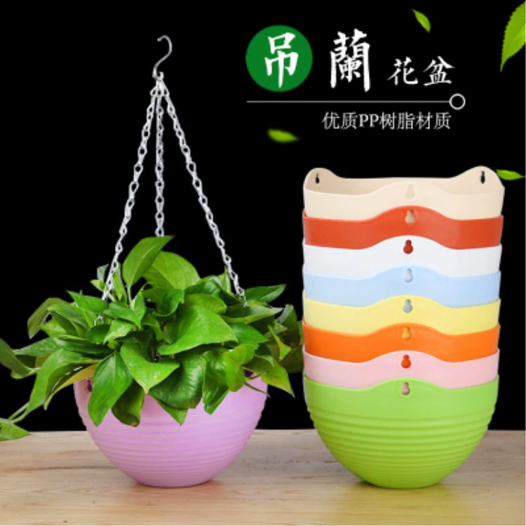 Оптовая подвесной цветочный горшок Зеленая Роза Простой пластиковый цветочный горшок из толстой смолы подвесной горшок с орхидеей цвет цветочного горшка