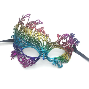 Colorful Sequins Fox Half Face Mask for Wedding, Party and Halloween