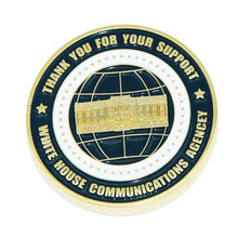 白宫烤漆仿金锌合金纪念币合金双面纪念币 logo 定制