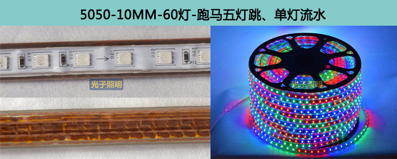 光子照明5050线性灯条5730 rgb柔性亮化贴片led 220v防水高压灯带详情64