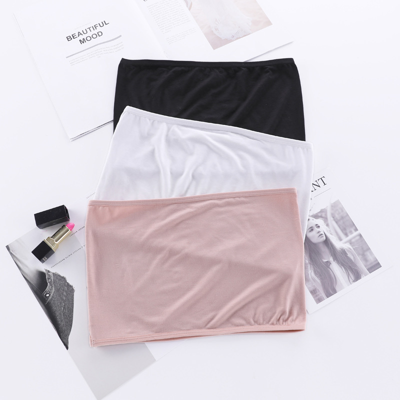 Modal Cotton Strapless Bandeau Anti-Exposure Strapless Underwear Vest for Women, Student Bandeau Style Modal Cotton Strapless Bandeau Anti-Exposure Strapless Underwear Vest for Women, Student Bandeau Style