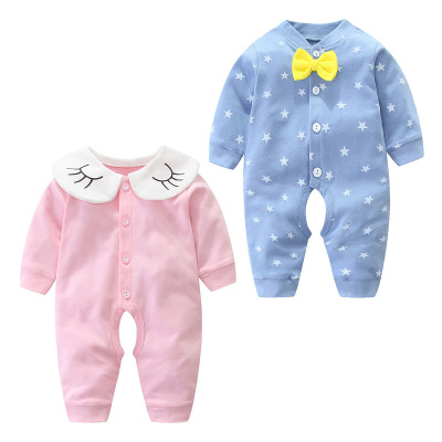 baby one-piece garment Autumn Autumn Long sleeve Open file Romper Climbing clothes men and women baby new pattern spring and autumn Newborn clothes