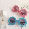 Brand universal children's glasses flower-shaped solar-powered, cute sunglasses girl's, wide color palette