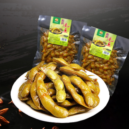 Spicy general edamame 120g perilla edamame spicy edamame pod sauce braised edamame braised cold dish KTV snacks