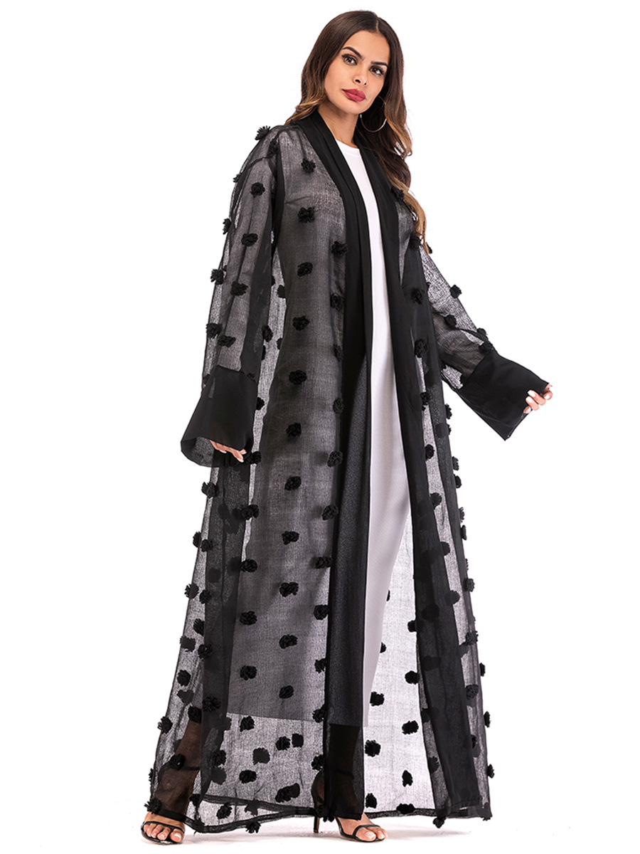 Title 19, Kadınlar için 3D Çiçek Örgü Gevşek Dantel Uzun ...