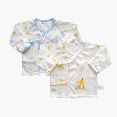 新生儿上衣莫代尔加棉婴儿春夏0-3个月宝宝和尚服内衣（2件装）|ru