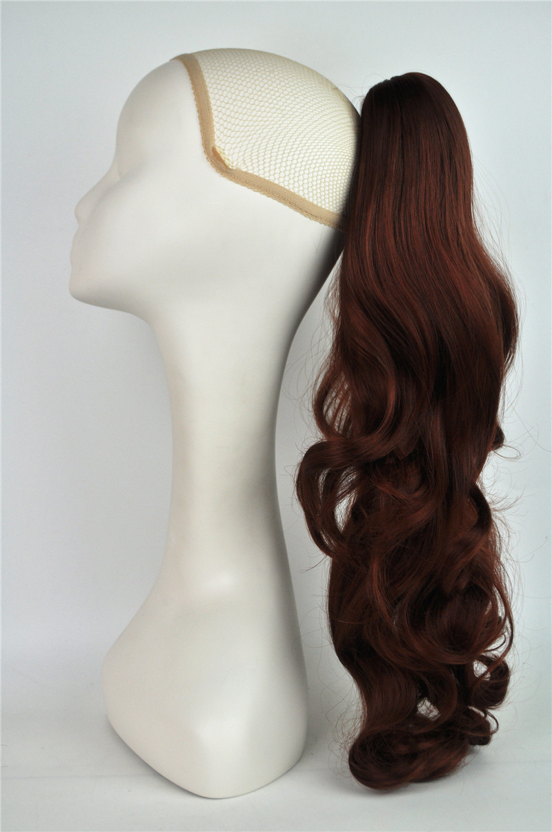 NEWLOOK peluca cola de caballo cabello largo natural rizado mechón de pelo clip de agarre peluca de cola de caballo