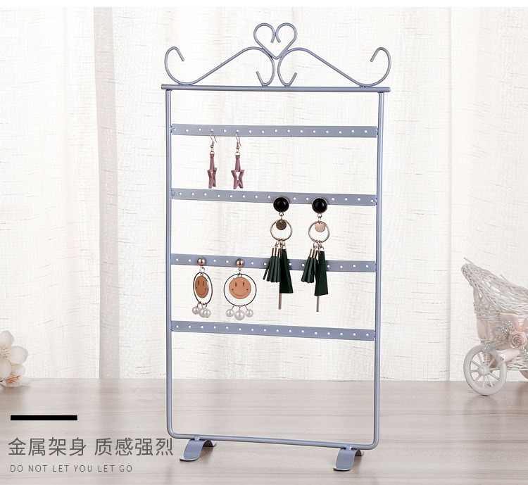 New Simple Fashion  Earring Display Stand Wrought Iron Ear Studs Jewelry Storage Shelf Household Jewelry Earring Rack Wholesale display picture 2