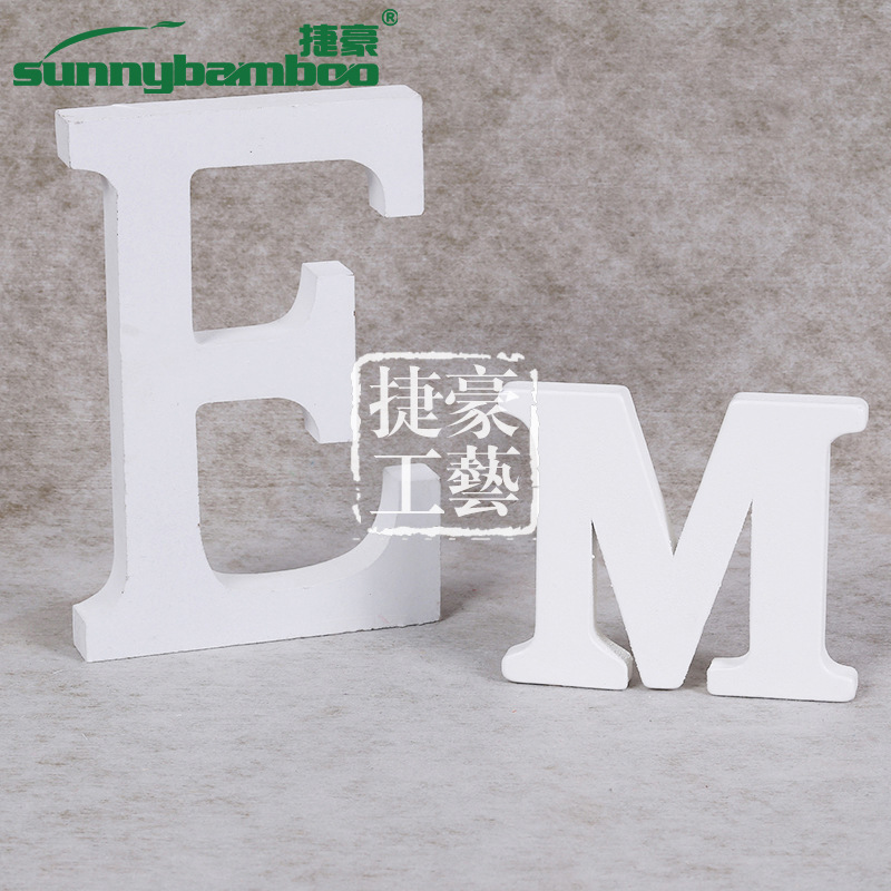 DIY English letter and number decorative self-adhesive accessories for educational toys made of solid wood with white paint, wholesale detail image 4
