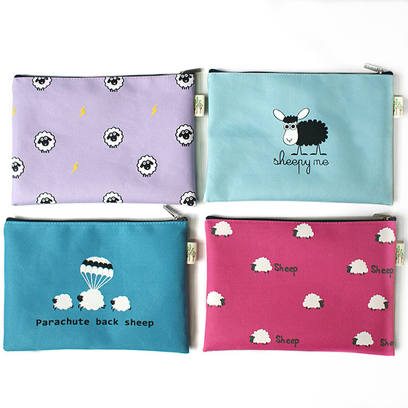 日式A5文件袋拉链 帆布票据袋办公收纳袋学生试卷资料袋韩国文具