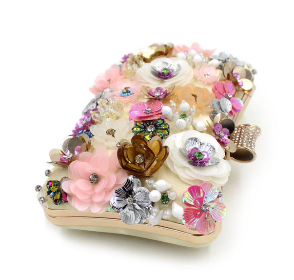 Polyester Flower Square Clutch Evening Bag display picture 2