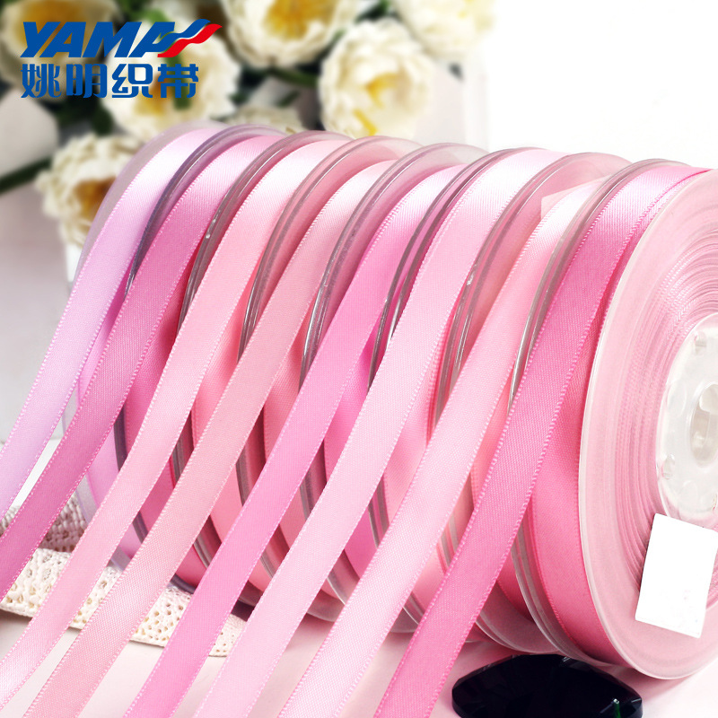 Yao Ming cinta material de satén de doble cara accesorios para el cabello de la boda cinta hecha a mano diy100mm Rojo serie 156-183