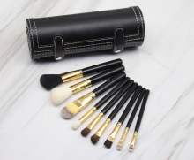 化妆工具9支桶装化妆刷套装带字木质手柄厂家直供现货专业羊毛