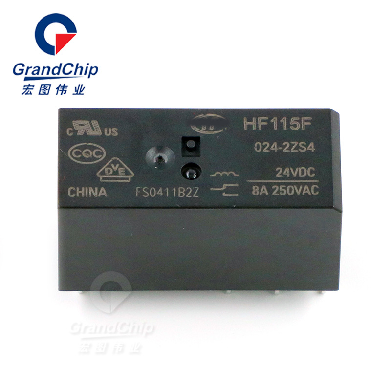 HF115F-024-2ZS4 24V DC Coil voltage 8A Switching electric current PCB install goods in stock