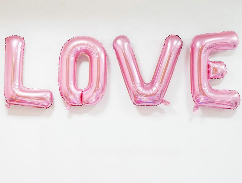 Marriage room decorate arrangement aluminum foil balloon 32 Thin version letter LOVE birthday Confessions Gold and Silver Aluminum balloon