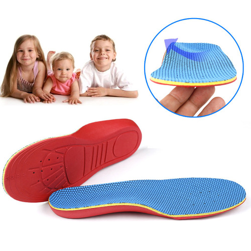 Red children's arch corrective insoles for flat feet to correct internal and external valgus manufacturers wholesale