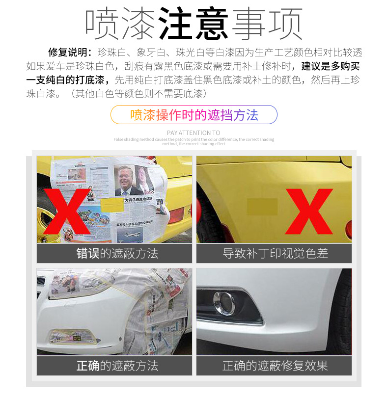 Kajiayi Car Scratch Repair Paint Pen Mark Removal Grinding Pearl White Black Deep Scratch Car Paint