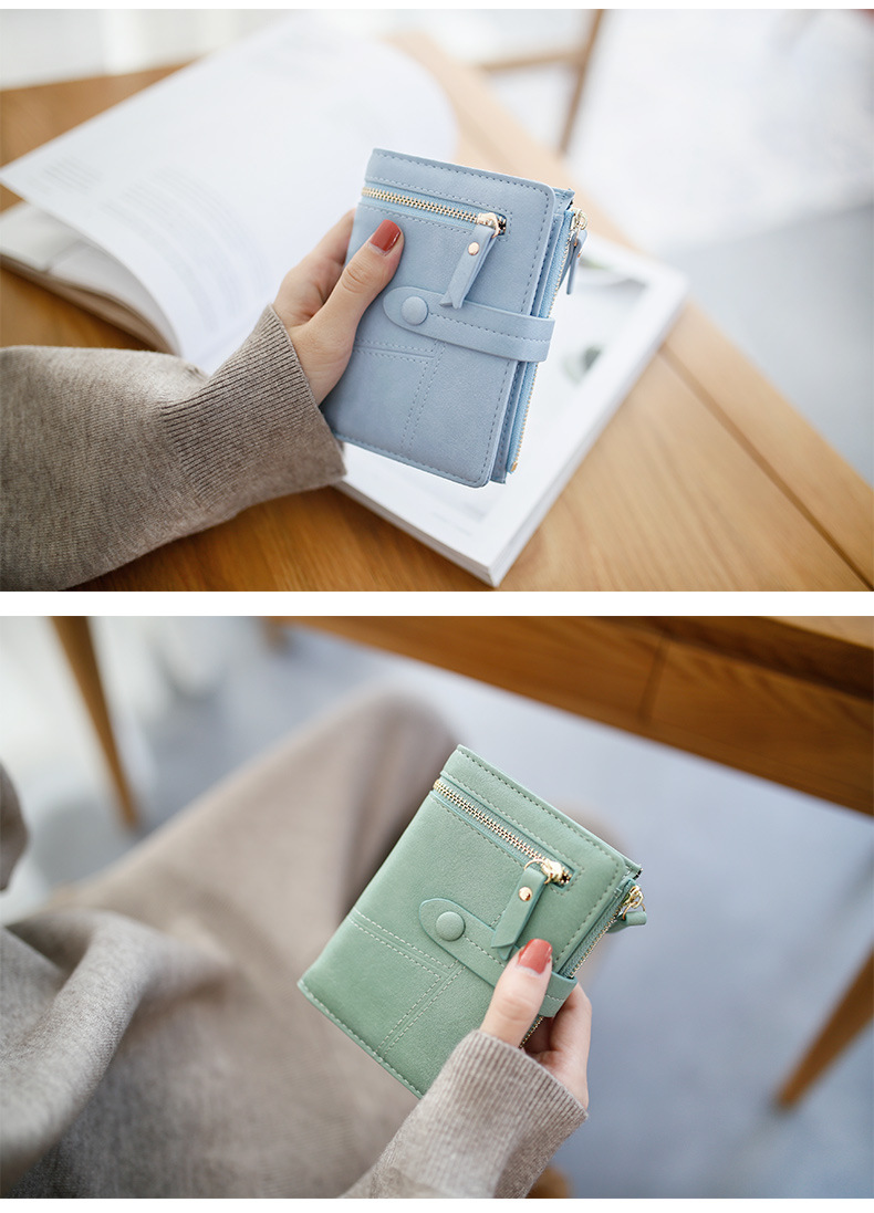 Women's Solid Color Pu Leather Hook Loop Wallets display picture 1