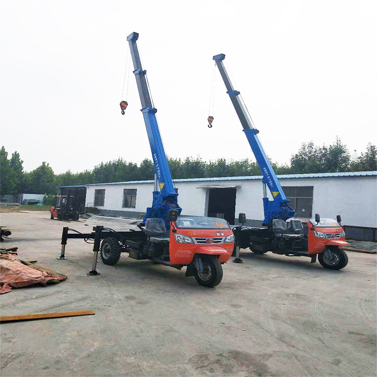 供应电动液压三轮车吊 小型3吨三轮车平板吊 自备随车吊