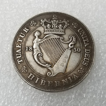 仿古工艺品1830英国黄铜镀银银元批发#165
